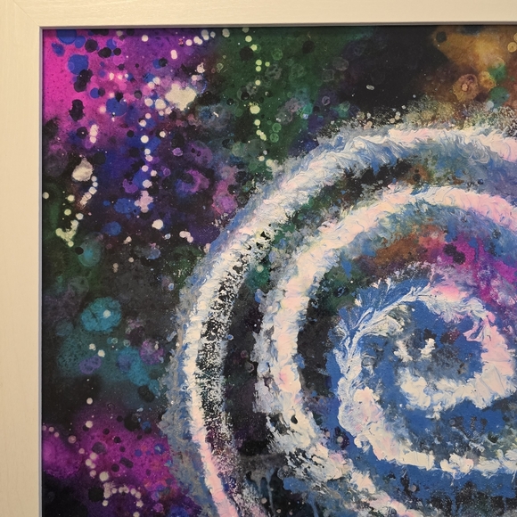 HANDCRAFTED Abstract Painting HANDMADE Artwork HANDPAINTED Wall Art Decor Framed - Picture 4 of 14